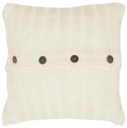 18" Ivory Cotton Throw Pillow-0