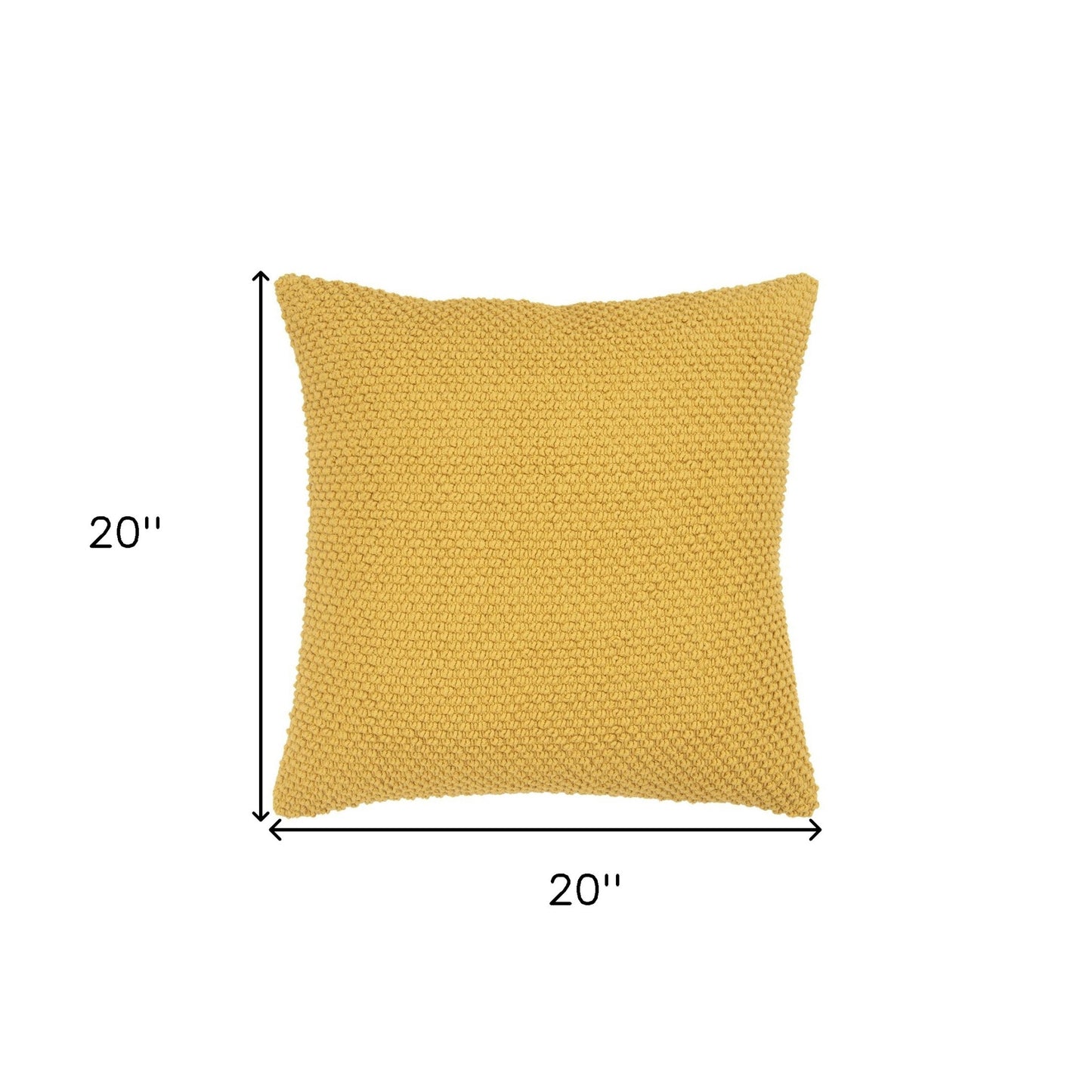 20" Gold Cotton Throw Pillow-4