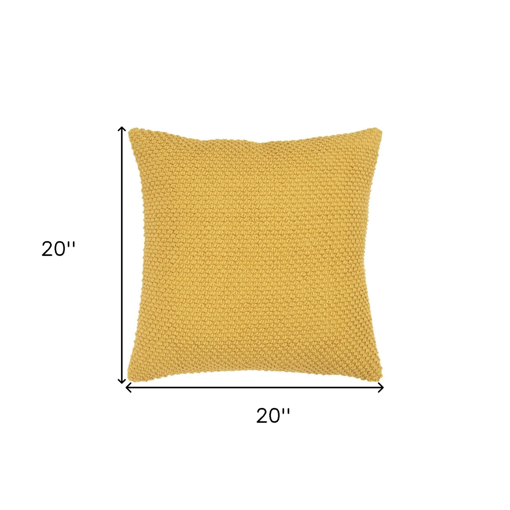 20" Gold Cotton Throw Pillow-4