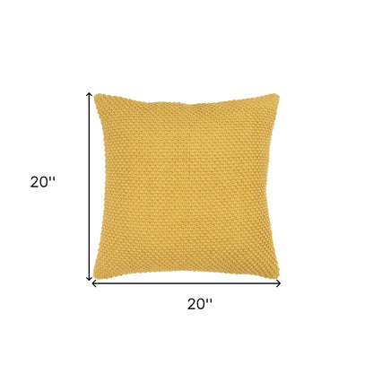 20" Gold Cotton Throw Pillow-4