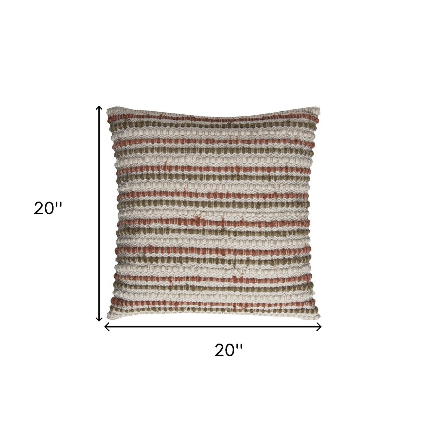 Brown Beige Nubby Texture Bands Throw Pillow-2