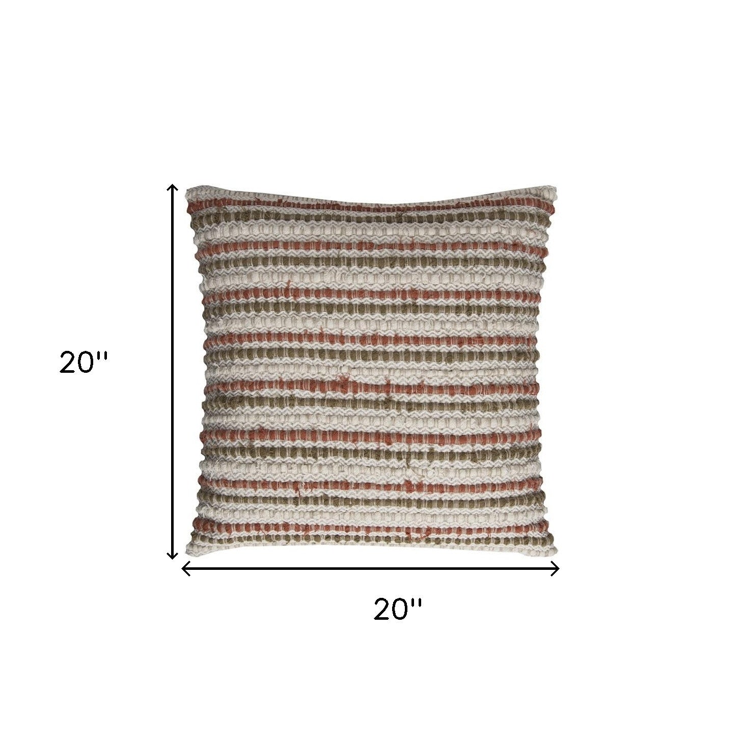 Brown Beige Nubby Texture Bands Throw Pillow-2