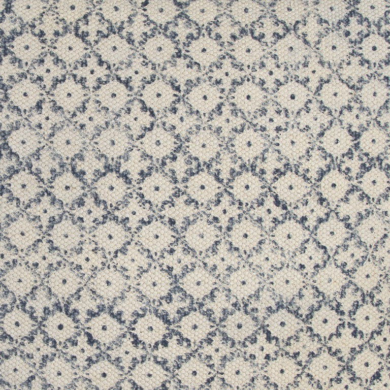 Blue Beige Distressed Block Throw Pillow-3