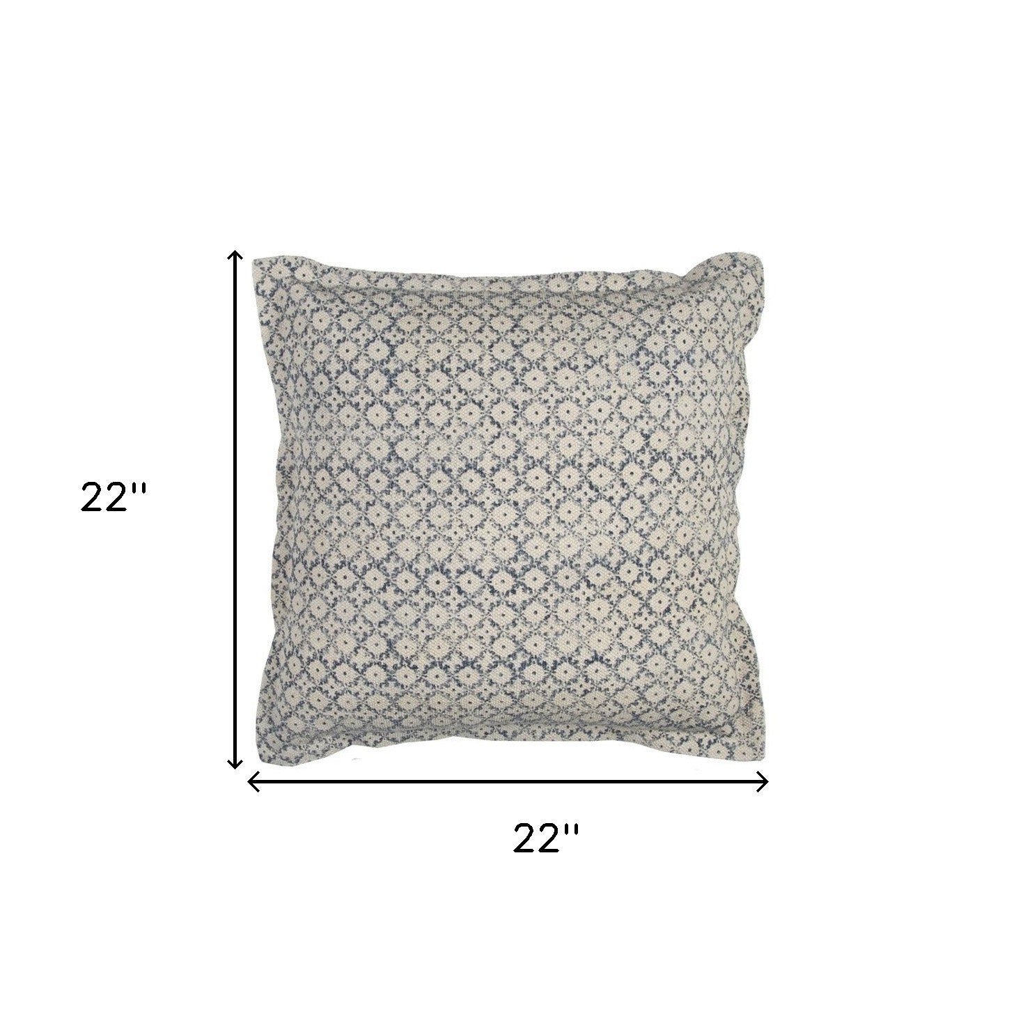 Blue Beige Distressed Block Throw Pillow-2