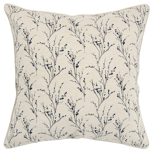 Blue Tiny Floral Buds Throw Pillow-0