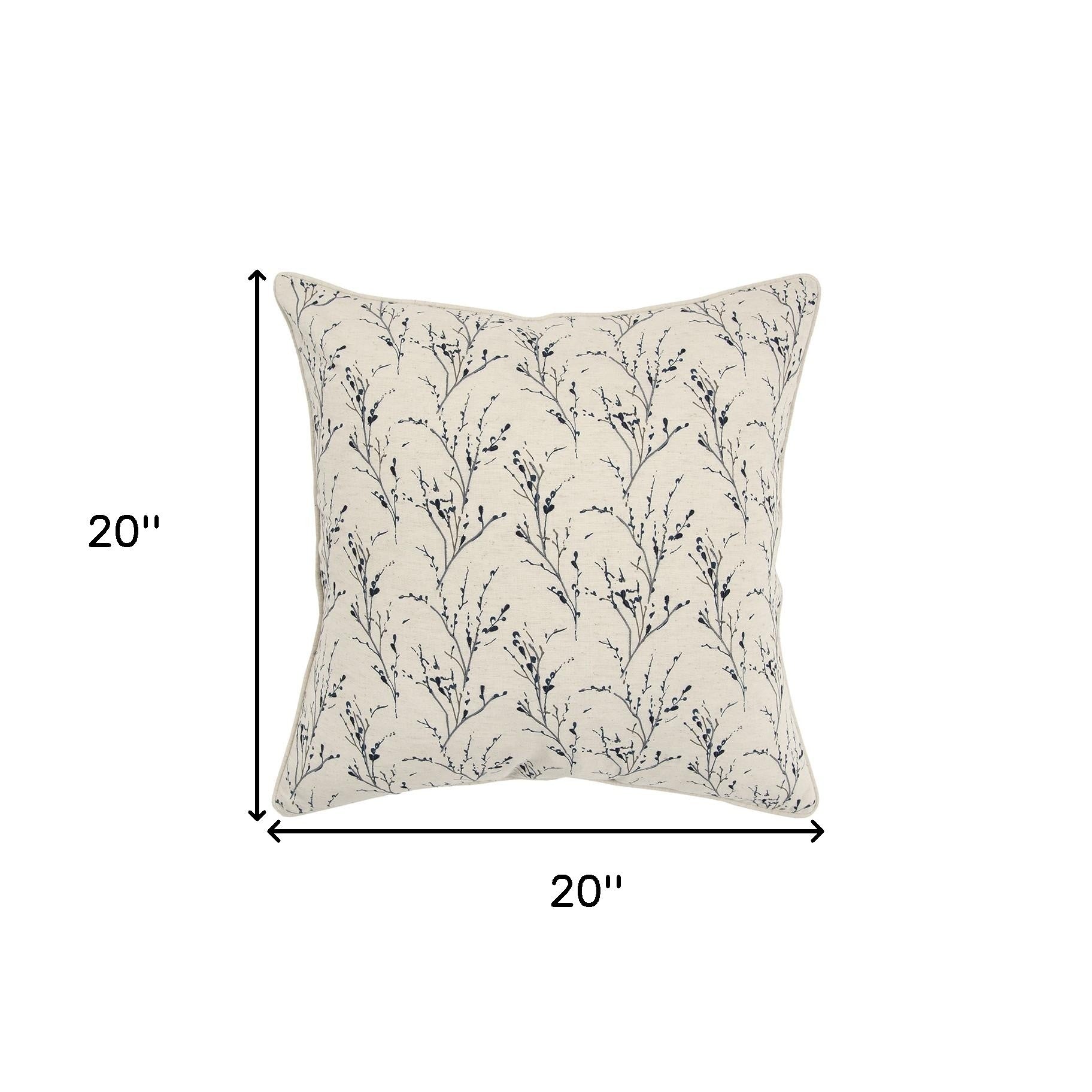 Blue Tiny Floral Buds Throw Pillow-5