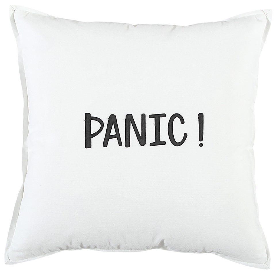 Black and White Flagship Message Throw Pillow-0