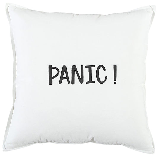 Black and White Flagship Message Throw Pillow-0