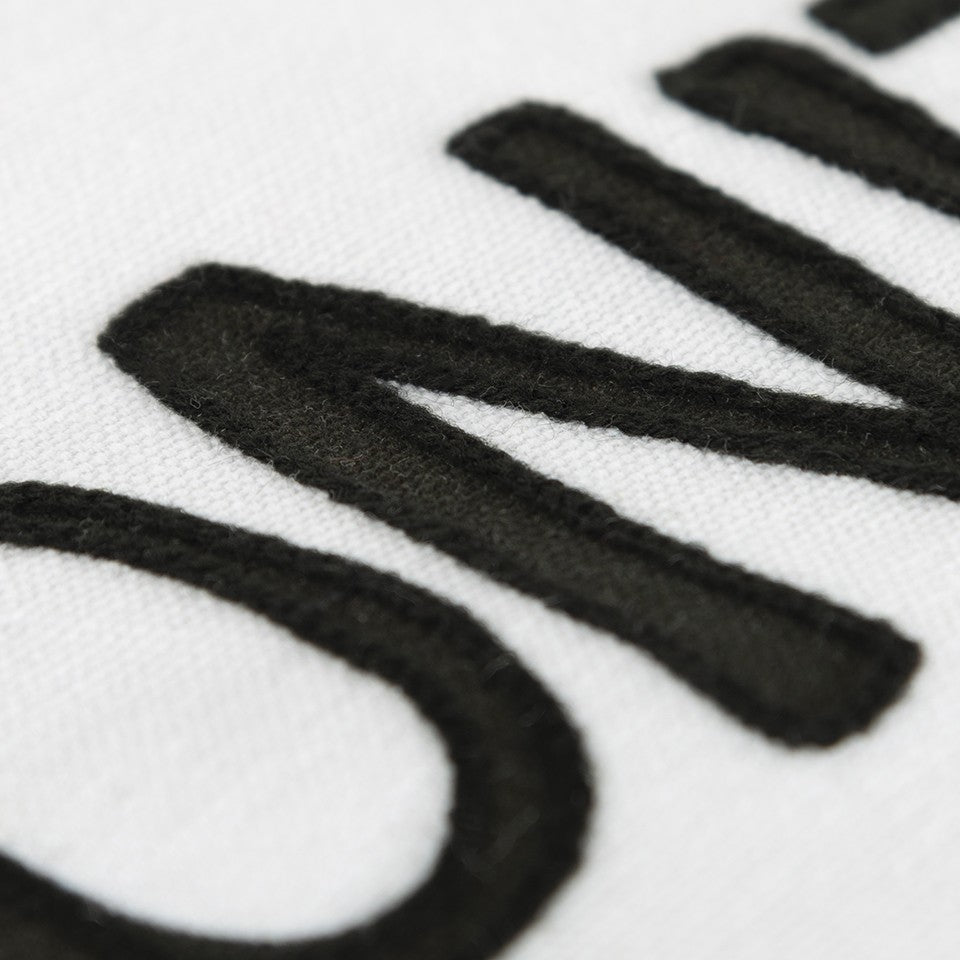 Black and White Flagship Message Throw Pillow-2