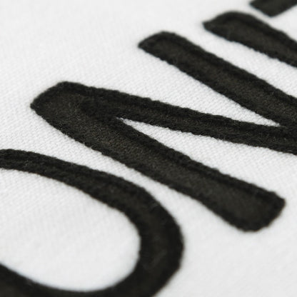 Black and White Flagship Message Throw Pillow-2