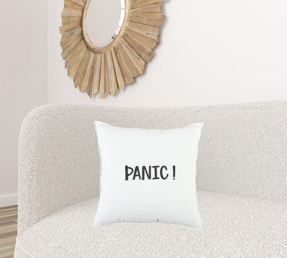 Black and White Flagship Message Throw Pillow-1