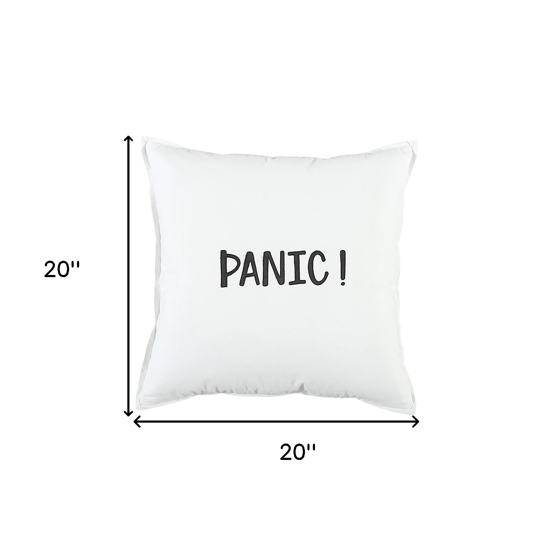Black and White Flagship Message Throw Pillow-5