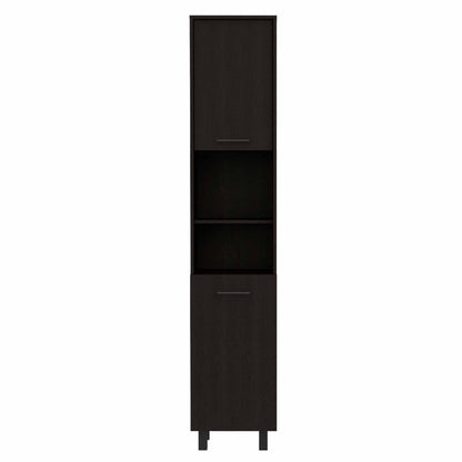 79" Modern Black Pantry Cabinet with Five Shelves-1
