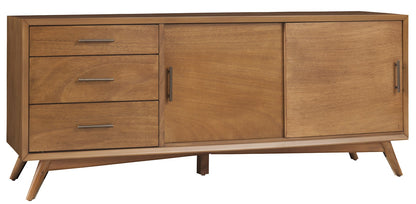 64" Brown TV Stand with Drawers and Sliding Door-6