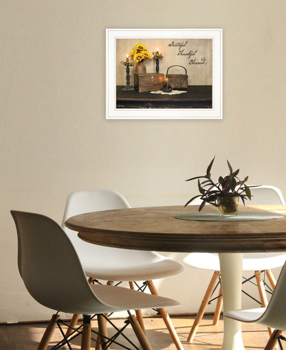 Grateful Thankful Blessing White Framed Print Wall Art-3