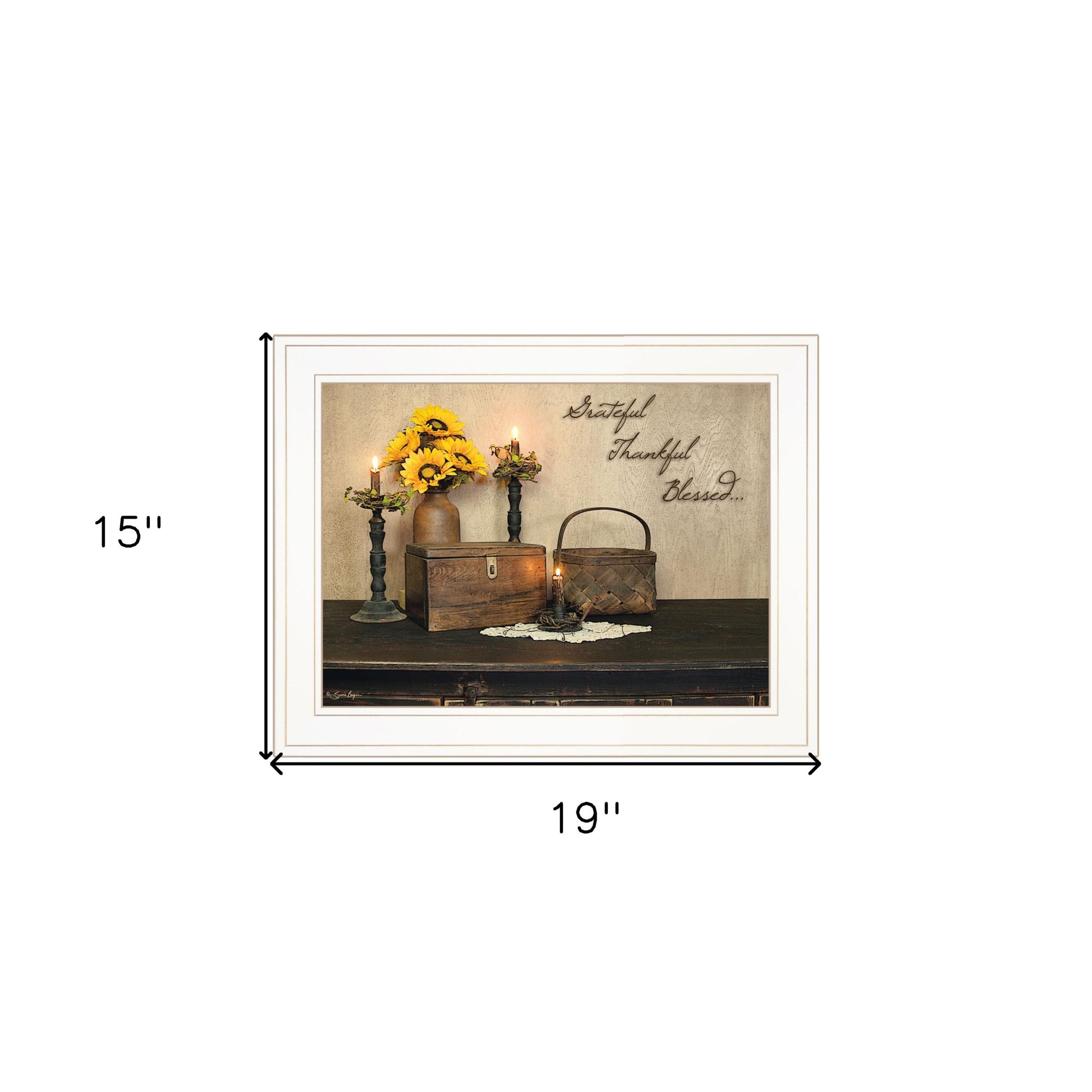 Grateful Thankful Blessing White Framed Print Wall Art-4