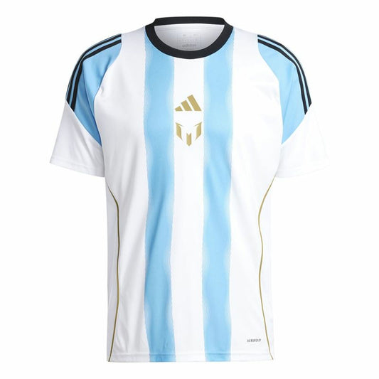 Football T-Shirt Adidas Messi Training Jersey White Blue-0