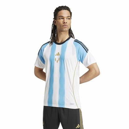 Football T-Shirt Adidas Messi Training Jersey White Blue-8