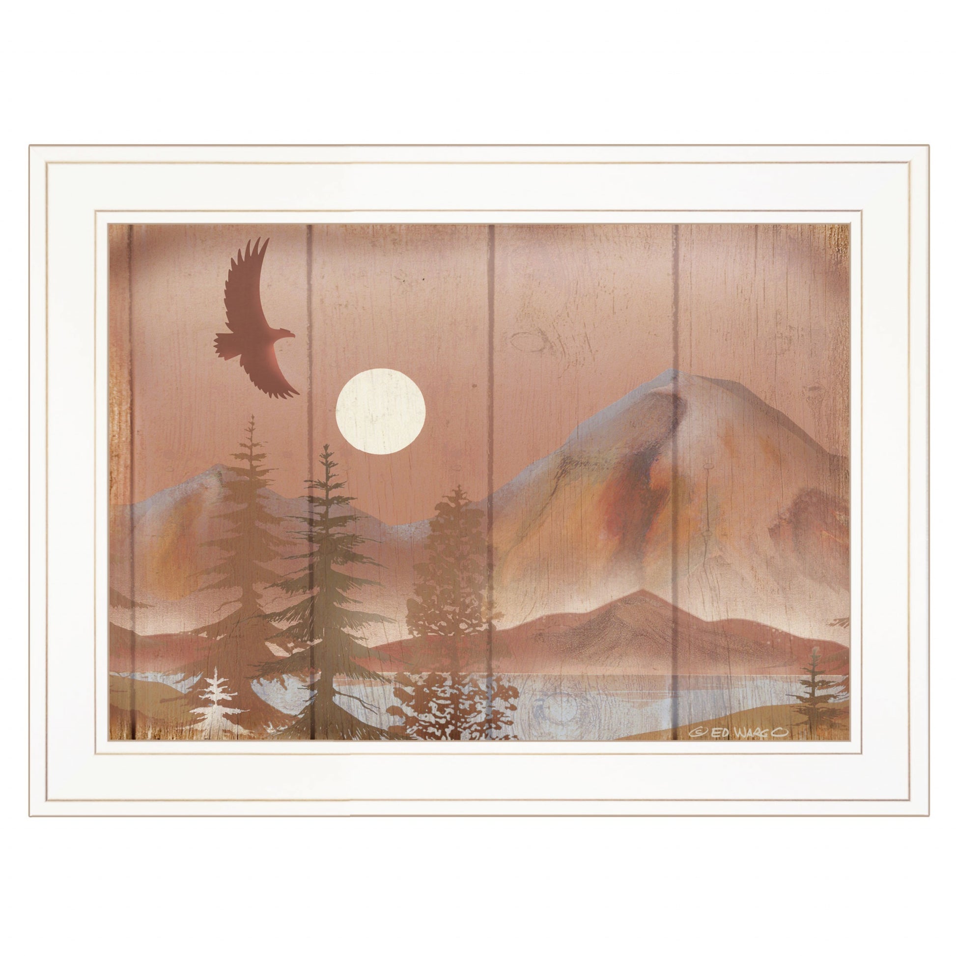 Full Moon I 1 White Framed Print Wall Art-1