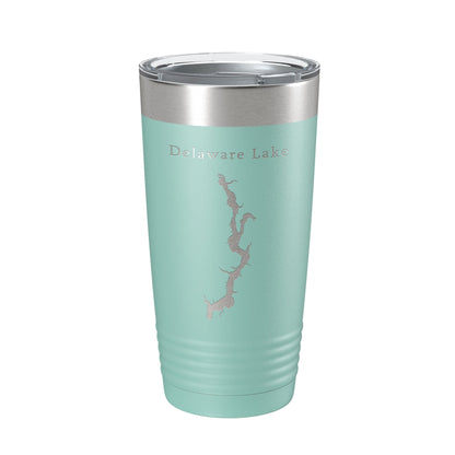 Delaware Lake Map Tumbler Travel Mug Insulated Laser Engraved Coffee Cup Ohio 20 oz-12