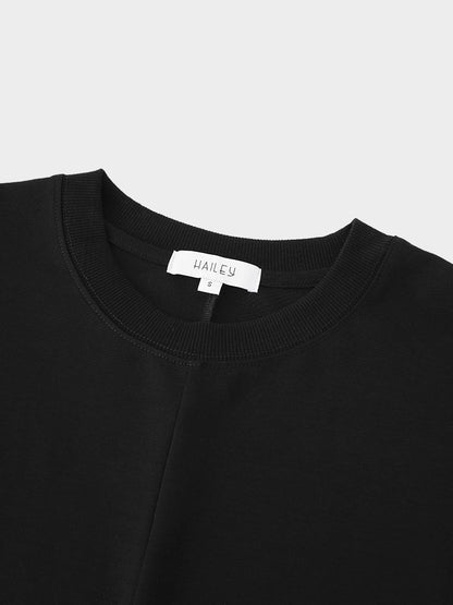 Wrap Tie T-Shirt Maxi Dress-Black-2