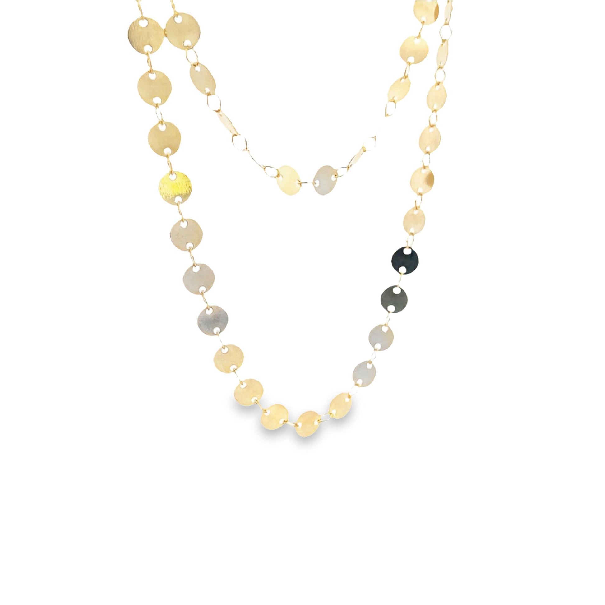 Gold Filled Flat Circle Disc Belly Chain-1