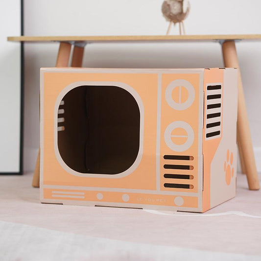 The Ultimate Cat Entertainment Center: Radio Cat Scratcher With Integrated Cat Litter-0