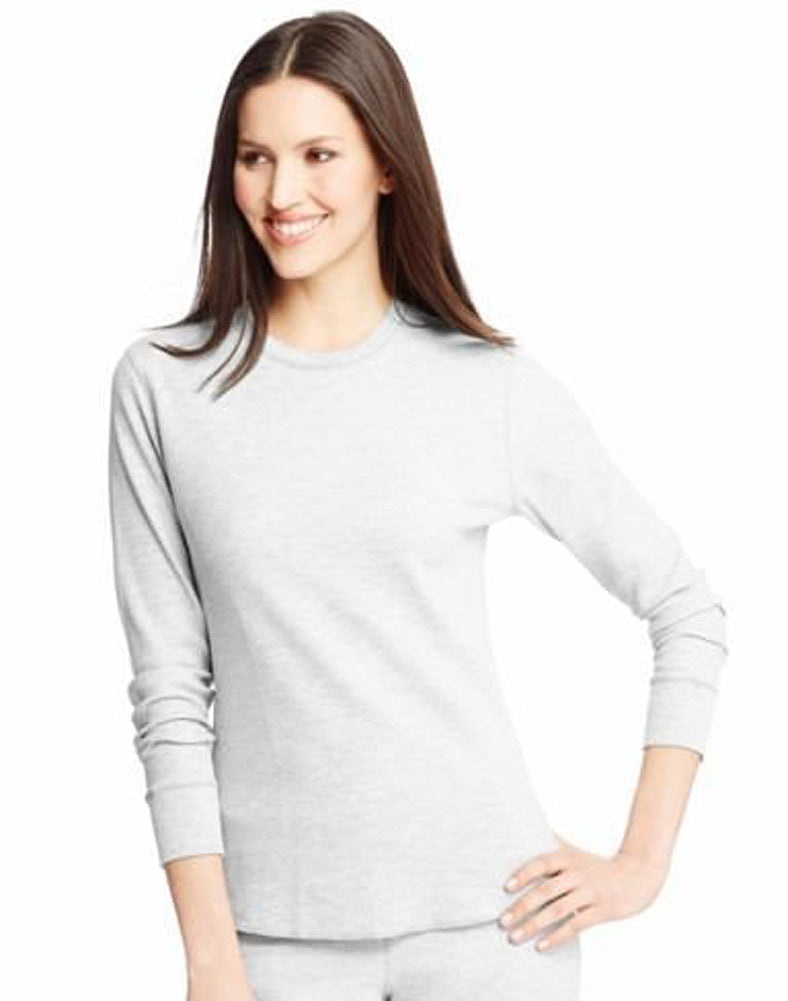 Hanes Women's X-Temp Thermal Underwear - Solids and Printed Long Sleeve Crew Top-4
