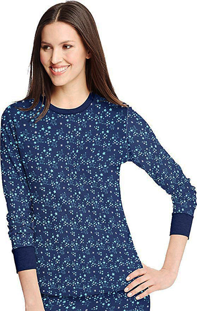 Hanes Women's X-Temp Thermal Underwear - Solids and Printed Long Sleeve Crew Top-6