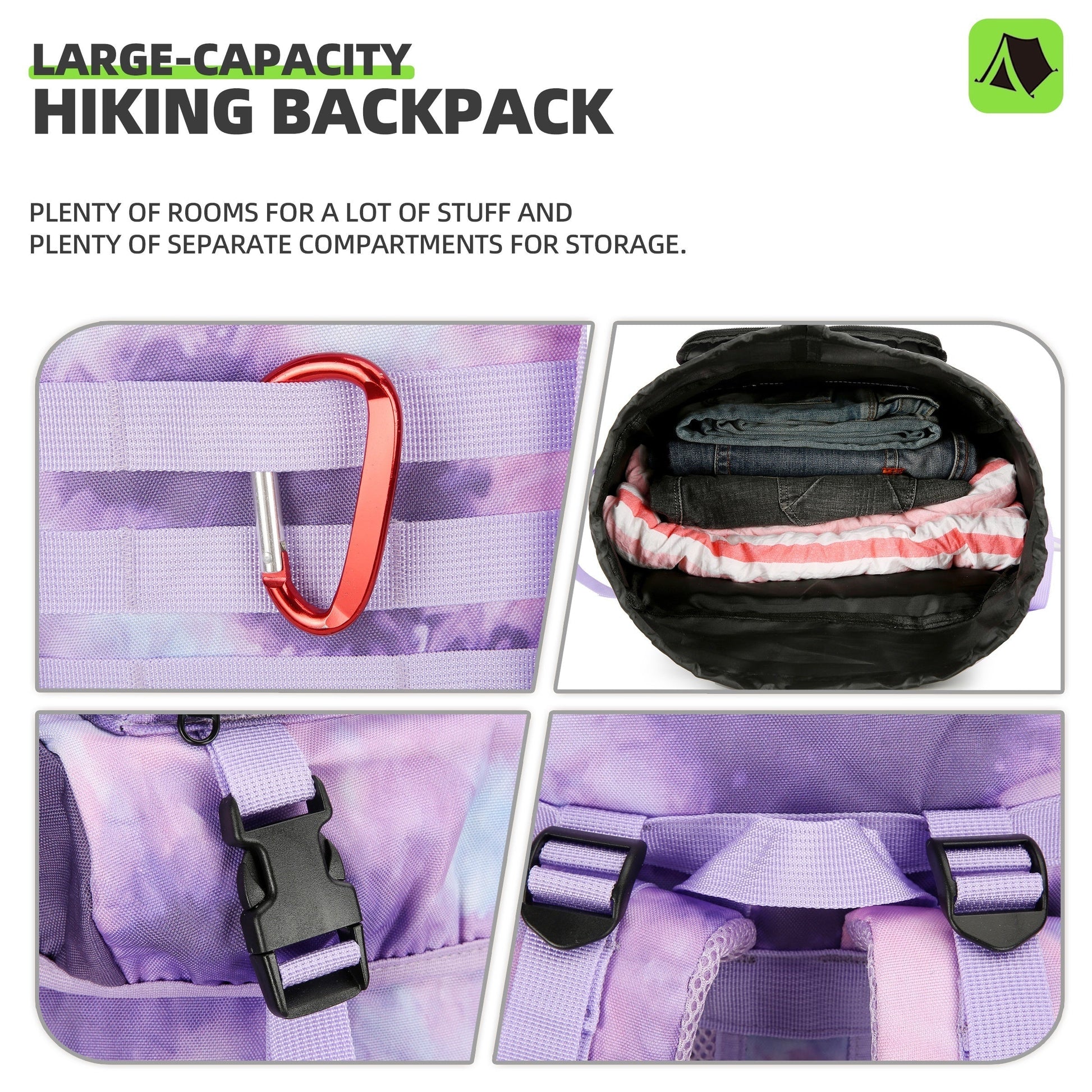 Hiking Backpack Large Capacity Daypack-4