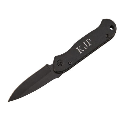 All Black Locking Pocket Knife 3.5" L Closed-1