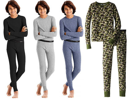 Hanes Boy's X-Temp Ultimate Thermal Underwear Preshrunk Sets Solid or Printed-0