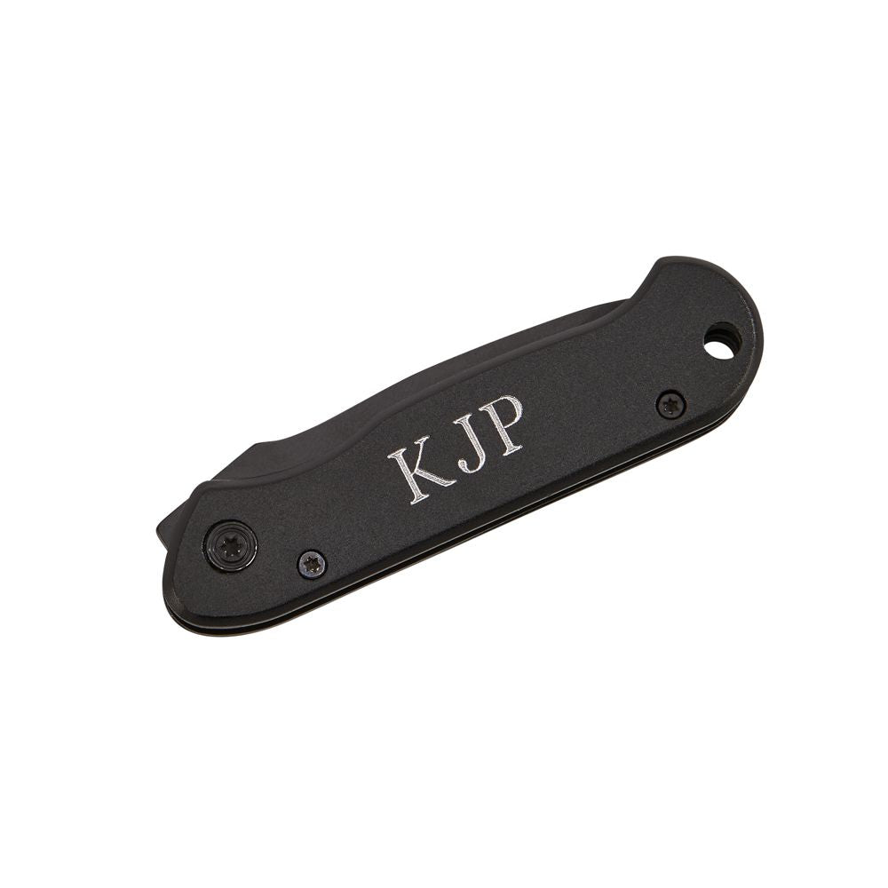 All Black Locking Pocket Knife 3.5" L Closed-2