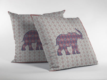 18" Magenta Elephant Zip Suede Throw Pillow-3
