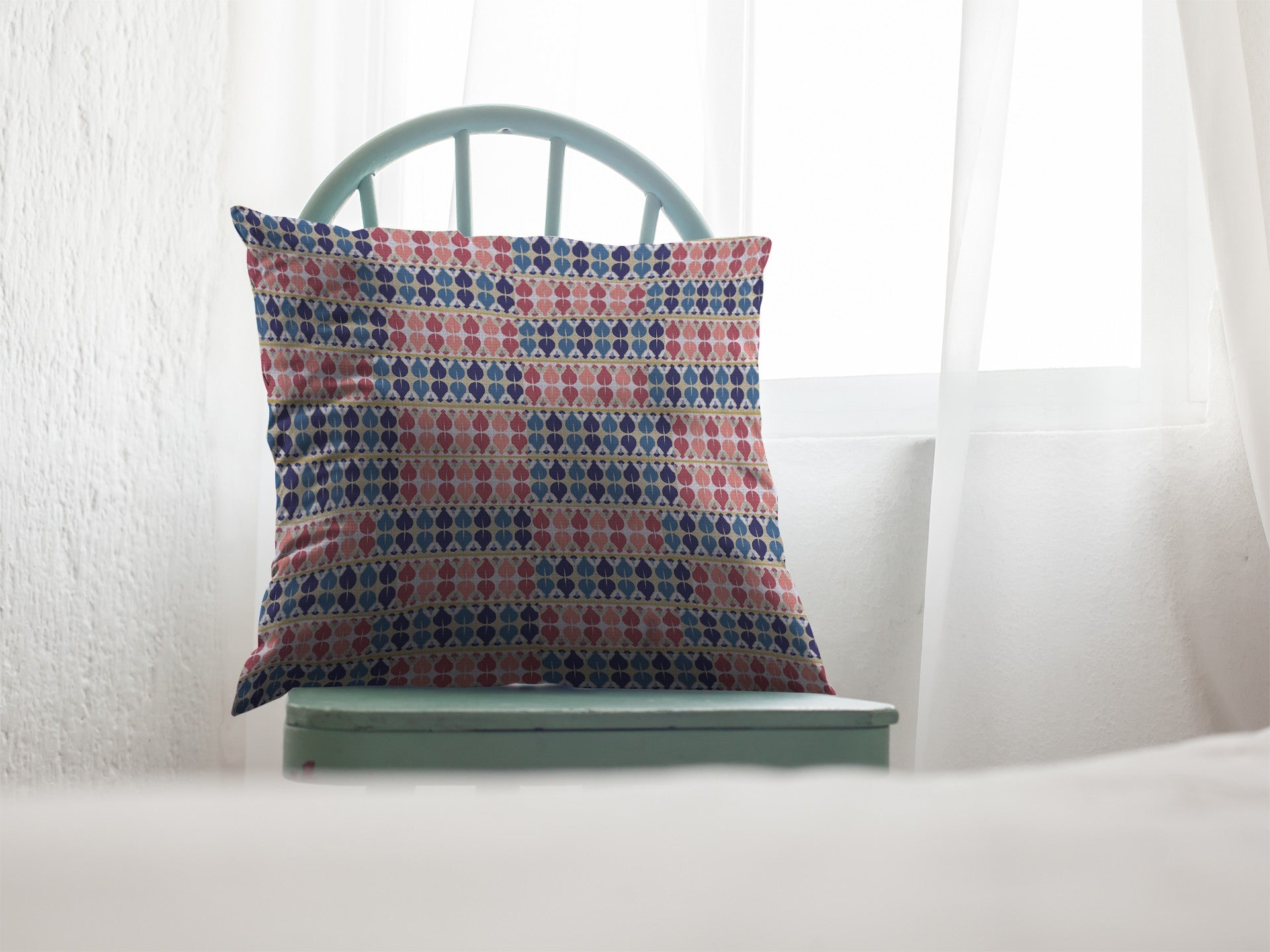 16" Red Blue Spades Zippered Suede Throw Pillow-3