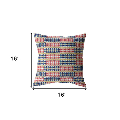 16" Red Blue Spades Zippered Suede Throw Pillow-5