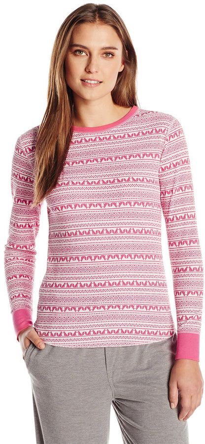 Hanes Women's X-Temp Thermal Underwear - Solids and Printed Long Sleeve Crew Top-10