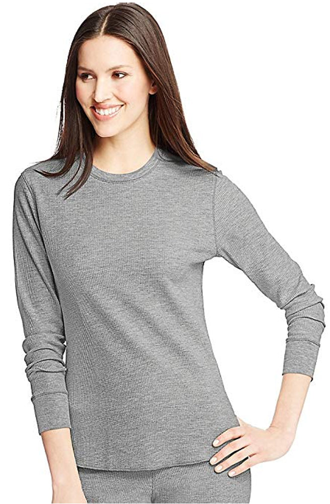 Hanes Women's X-Temp Thermal Underwear - Solids and Printed Long Sleeve Crew Top-15