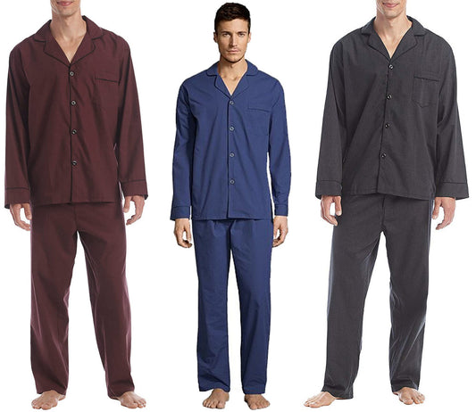 Hanes Mens Big & Tall Broadcloth Cotton Blend Pajama Set-0