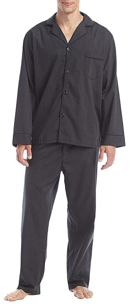 Hanes Mens Big & Tall Broadcloth Cotton Blend Pajama Set-3