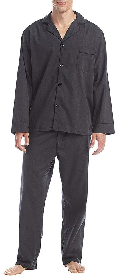 Hanes Mens Big & Tall Broadcloth Cotton Blend Pajama Set-3