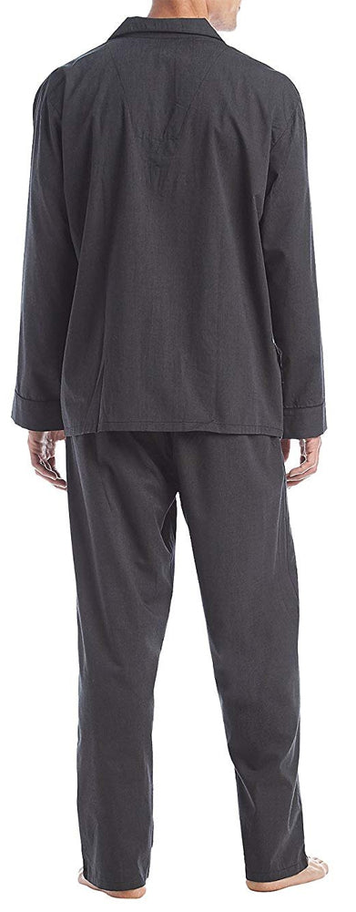 Hanes Mens Big & Tall Broadcloth Cotton Blend Pajama Set-4