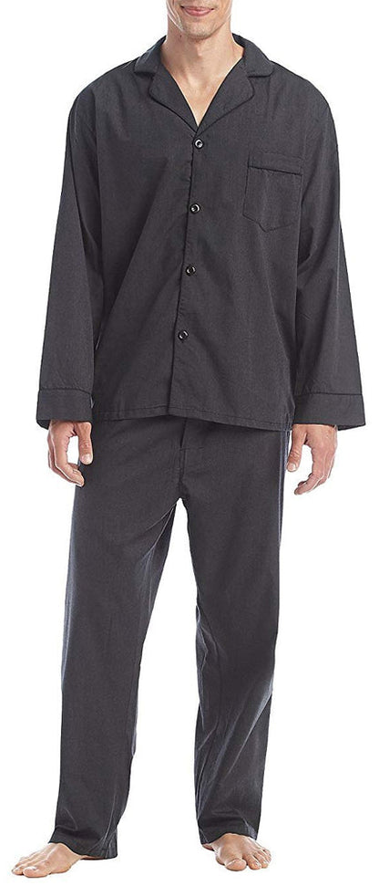 Hanes Mens Big & Tall Broadcloth Cotton Blend Pajama Set-6