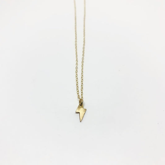 Mini Lightning Bolt Charm Necklace-0