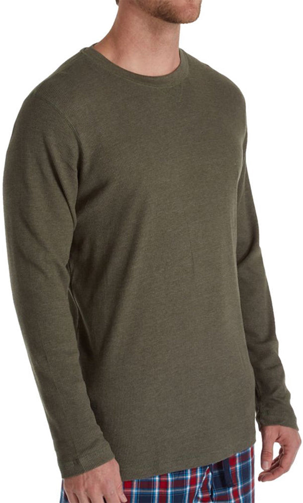 Hanes Men's Big Man Top Solid Long Sleeve Waffle Crew Shirt-10