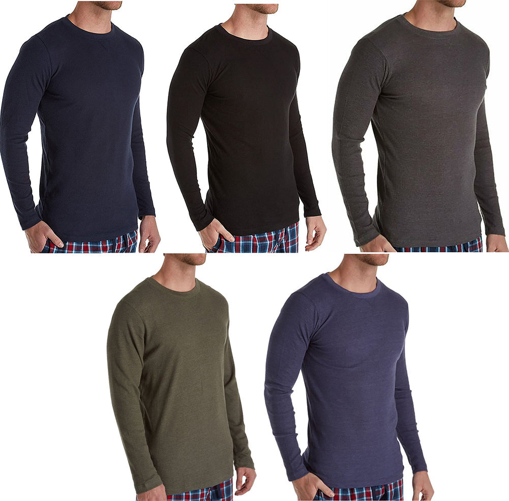 Hanes Men's Big Man Top Solid Long Sleeve Waffle Crew Shirt-0