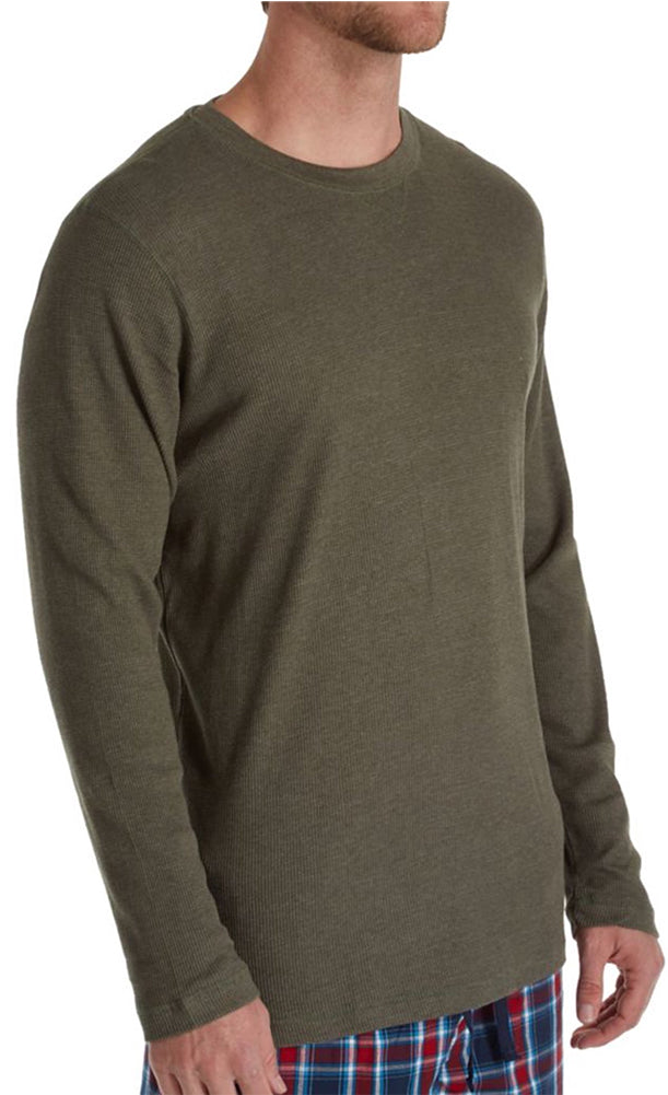 Hanes Men's Big Man Top Solid Long Sleeve Waffle Crew Shirt-3