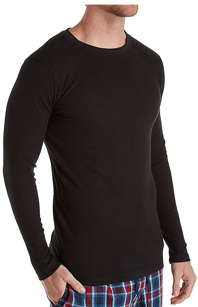 Hanes Men's Big Man Top Solid Long Sleeve Waffle Crew Shirt-6