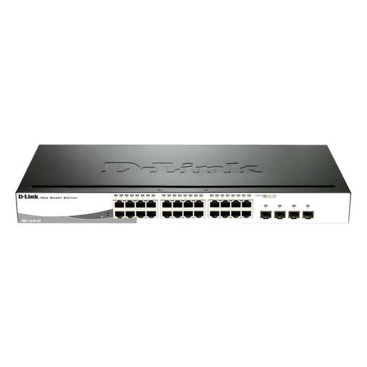 D-Link DGS-1210-24P síťový přepínač Řízený L2 Gigabit Ethernet (10/100/1000) Podpora napájení po Ethernetu (PoE) Černá (DGS-1210-24P)-0