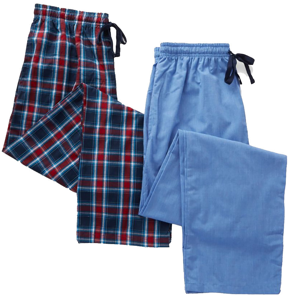 Hanes Men's Big and Tall Woven Pants - 2 Pack Plaid and Solid-2